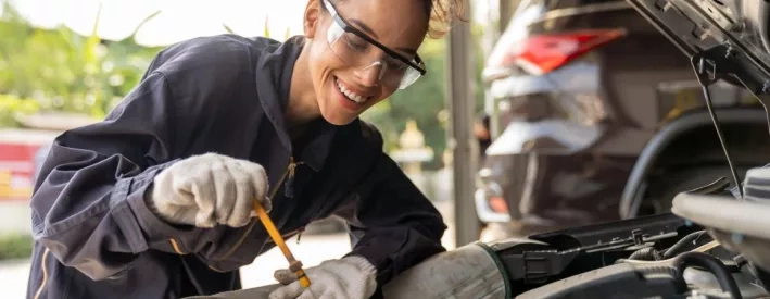 Female mechanic in workshop