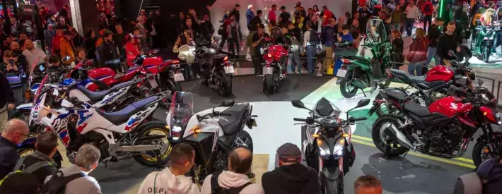 motorbikes at a show