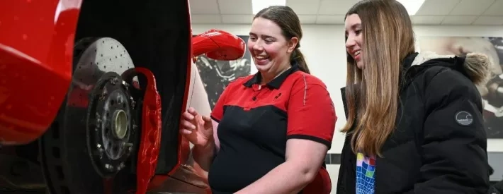 A technician training someone